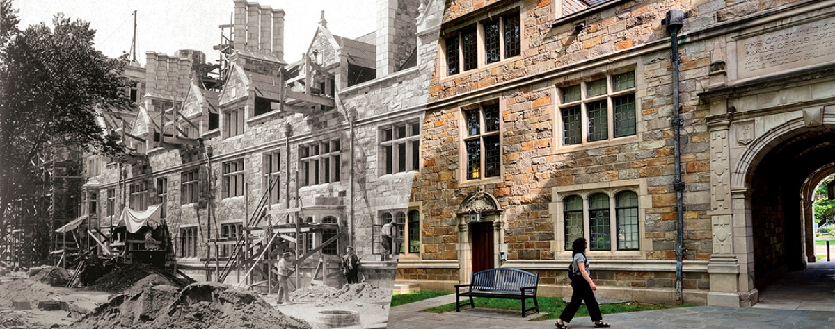 Side-by-side images of the Lawyers Club past and present.